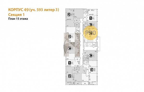 Студия, 35.1 м², ЖК Самолет-6 (№132806)