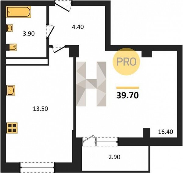 Продается 1-комн. квартира, 39.7 м², ЖК Екатерининский Парк, 