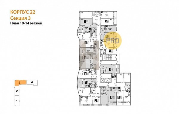 3-комн. квартира, 74.8 м², ЖК Самолет-4 (№132060)