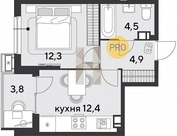 Продается 1-комн. квартира, 37.9 м², ЖК Парк Победы-2, 