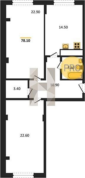 Продается 2-комн. квартира, 78.3 м², ЖК Спортивный, 