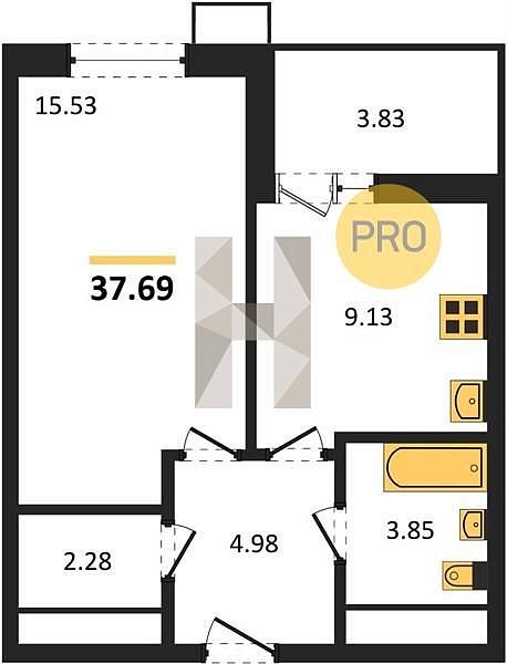 Продается 1-комн. квартира, 37.69 м², ЖК Римские каникулы, 