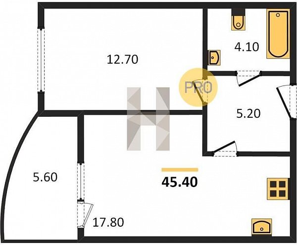 Продается 1-комн. квартира, 45.4 м², ЖК Самолет-4, 
