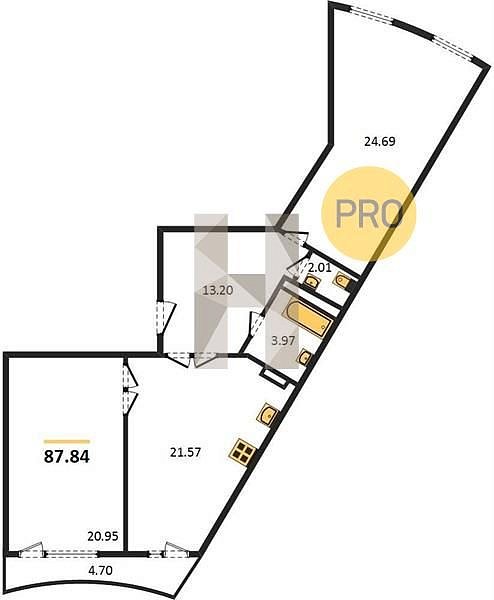 Продается 2-комн. квартира, 87.84 м², ЖК Радонеж, 