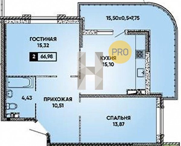 Продается 2-комн. квартира, 66.63 м², ЖК Достояние, 