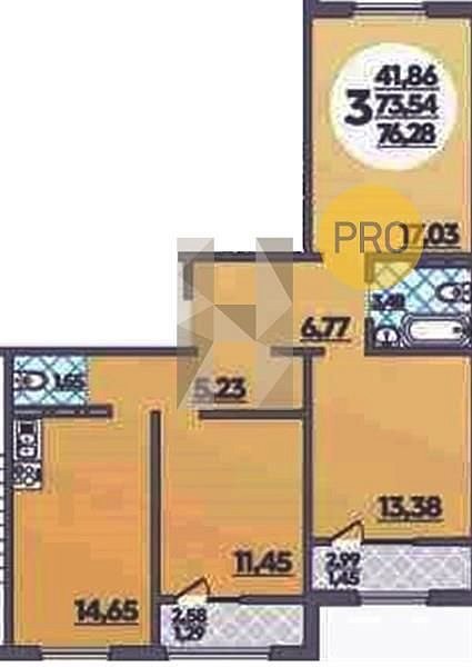 Продается 3-комн. квартира, 76.32 м², ЖК Молодежный-2, 