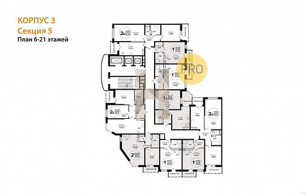 1-комн. квартира, 38.33 м², ЖК Гулливер (№133419)