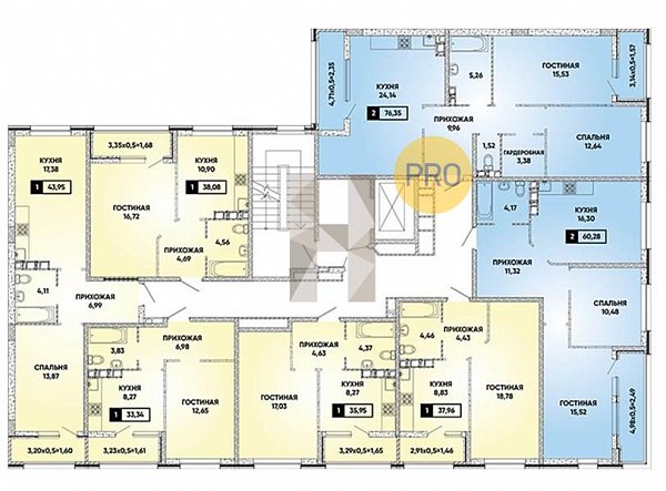 2-комн. квартира, 60.28 м², ЖК Архитектор (№132996)