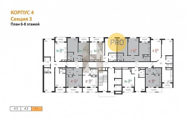 3-комн. квартира, 90.2 м², ЖК Все Свои (№132213)