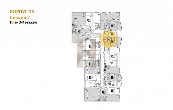 Студия, 25.6 м², ЖК Самолет-5 (№132222)