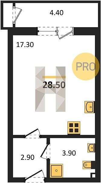Продается Студия, 28.5 м², ЖК Рекорд-2, 