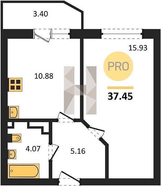 Продается 1-комн. квартира, 37.45 м², ЖК Достояние, 