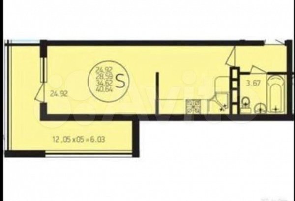 Студия, 40.64 м², р-н Черемушки (№127630)