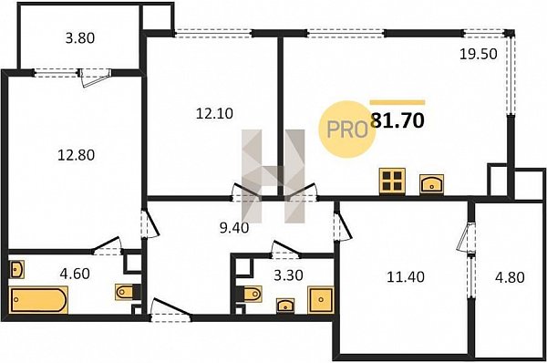 Продается 3-комн. квартира, 81.7 м², ЖК Парк Победы-2, 