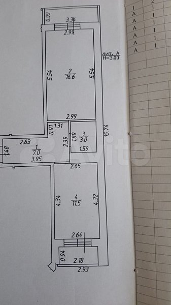 1-комн квартира, 44 м², р-н Окраины (№123952)