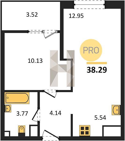 Продается 1-комн. квартира, 38 м², ЖК Патрики, 