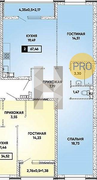 Продается 2-комн. квартира, 68.13 м², ЖК Архитектор, 