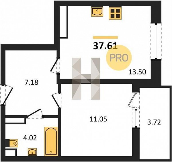 Продается 1-комн. квартира, 37.61 м², ЖК URAL, 
