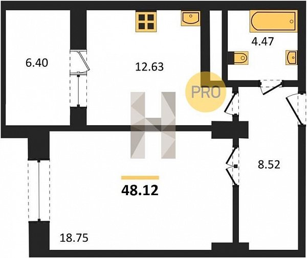 Продается 1-комн. квартира, 48.12 м², ЖК AVrorA, 