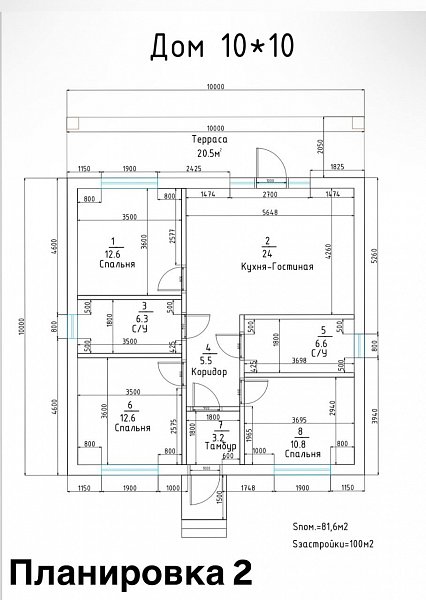 Дом 110 м², уч. 5.3 сот., Краснодарский край