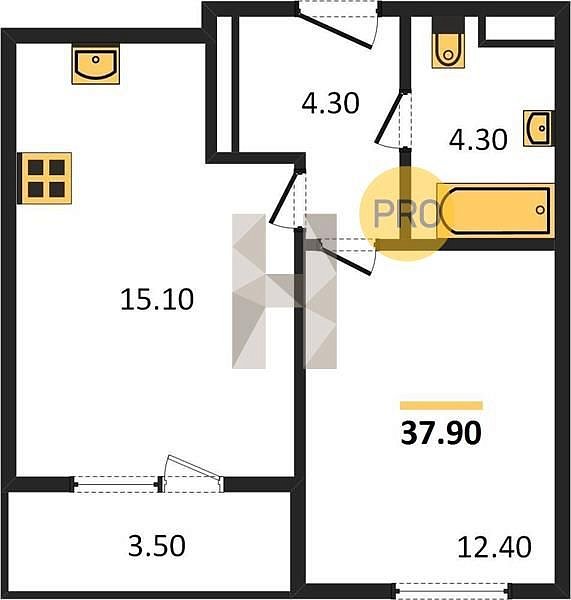 Продается 1-комн. квартира, 37.9 м², ЖК Все Свои, 