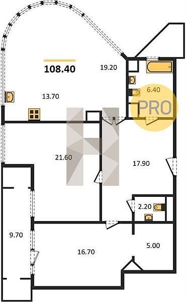 Продается 2-комн. квартира, 108.4 м², ЖК Девелопмент-Плаза, 