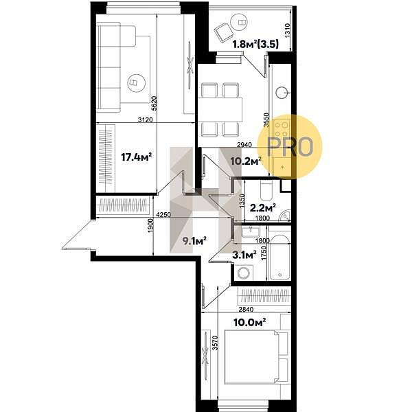 Продается 2-комн. квартира, 53.8 м², ЖК Спортивная деревня-2, 