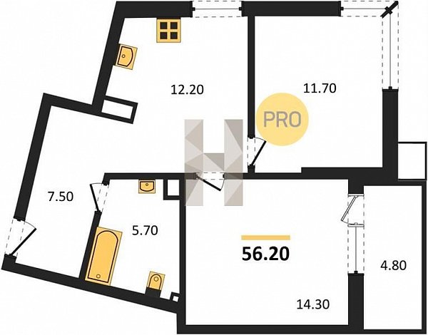 Продается 2-комн. квартира, 56.2 м², ЖК Парк Победы-2, 