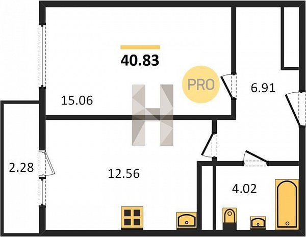 Продается 1-комн. квартира, 40.83 м², ЖК Родные просторы, 