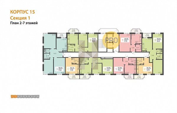 1-комн. квартира, 40.99 м², ЖК Светлоград (№132068)