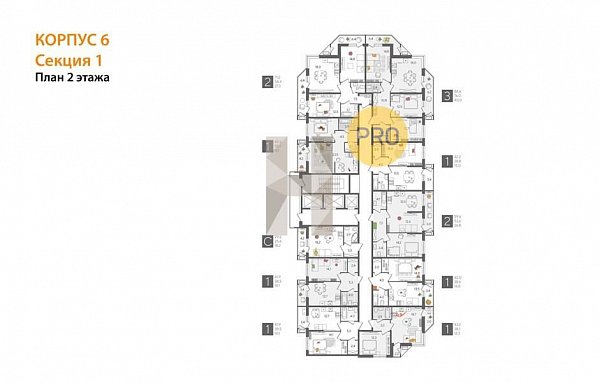 1-комн. квартира, 59.6 м², ЖК Рекорд-2 (№132889)