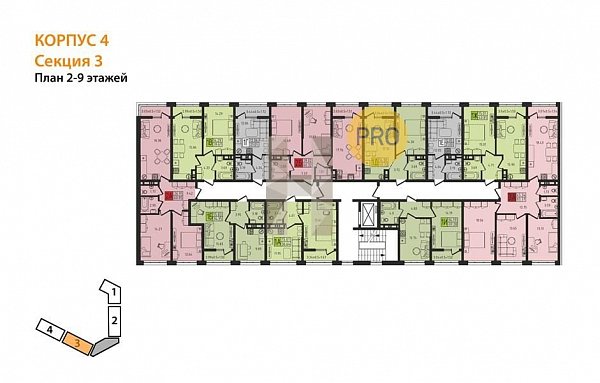 1-комн. квартира, 34.35 м², ЖК Яблоневый-2 (№133856)