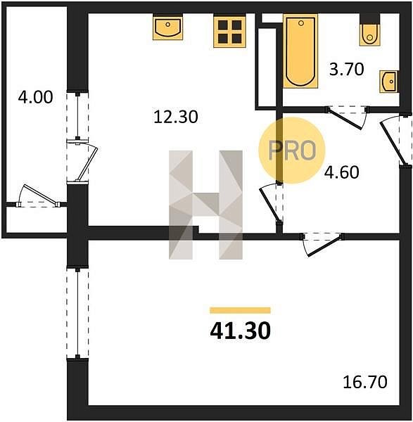 Продается 1-комн. квартира, 41.3 м², ЖК Рекорд-2, 
