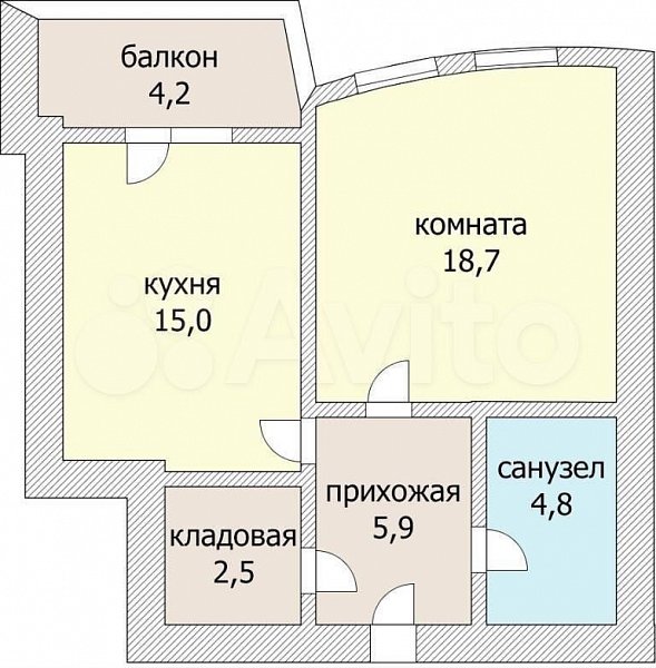 1-комн квартира, 53.9 м², р-н Парк Галицкого (№124058)