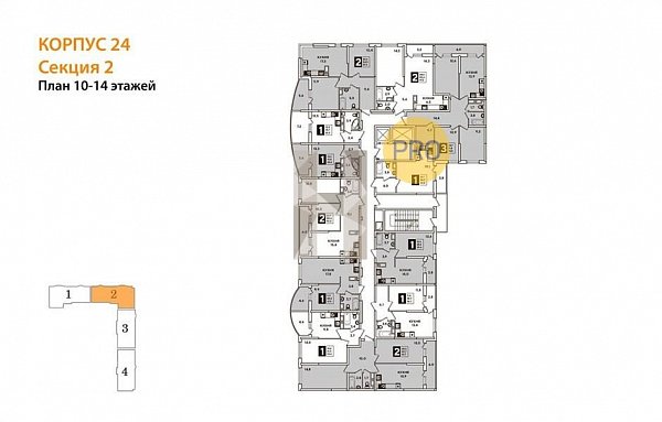 2-комн. квартира, 60.1 м², ЖК Самолет-4 (№132125)