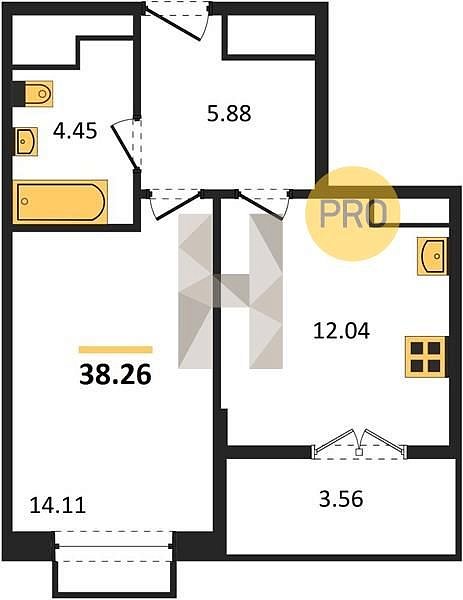 Продается 1-комн. квартира, 38.26 м², ЖК Высочество, 