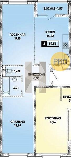 Продается 2-комн. квартира, 60.07 м², ЖК Архитектор, 