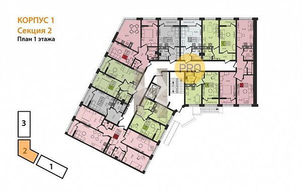 2-комн. квартира, 56.73 м², ЖК Яблоневый-2 (№133621)