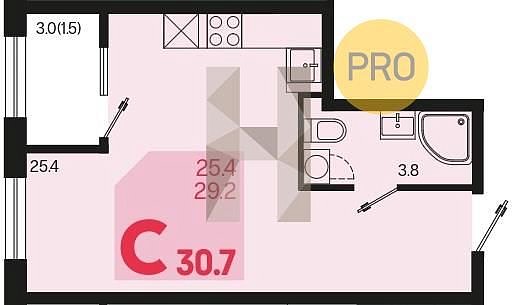 Продается Студия, 30.7 м², ЖК Первое Место,
