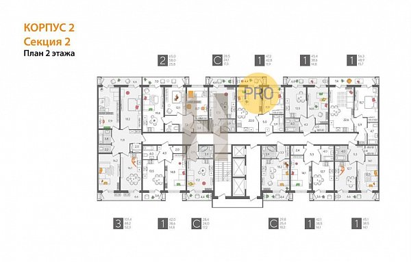 1-комн. квартира, 56.3 м², ЖК Рекорд-2 (№132735)