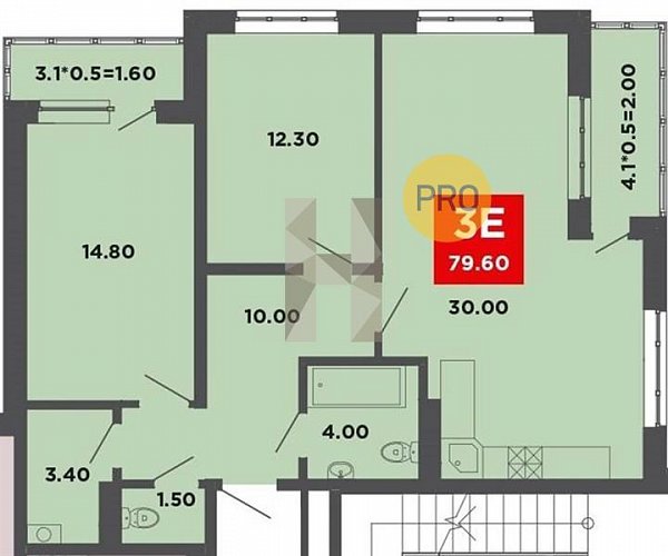 Продается 2-комн. квартира, 79.5 м², ЖК Красная площадь Ромекс, 