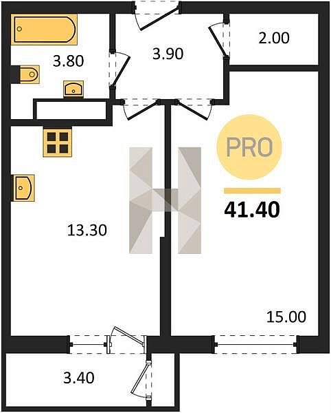 Продается 1-комн. квартира, 41.4 м², ЖК Рекорд-2, 