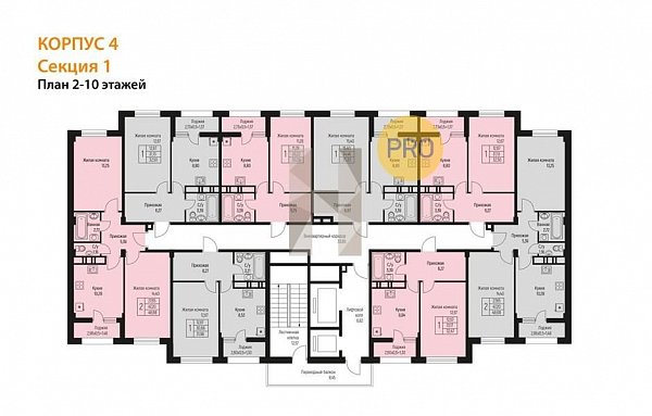2-комн. квартира, 48.68 м², ЖК Ритм (№133253)