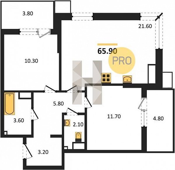 Продается 2-комн. квартира, 65.9 м², ЖК Парк Победы-2, 