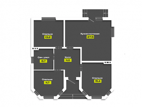 Дом 85.5 м², уч. 4.1 сот., КП Семейный