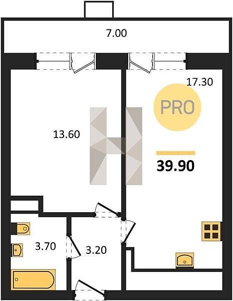 Продается 1-комн. квартира, 39.9 м², ЖК Небо, 