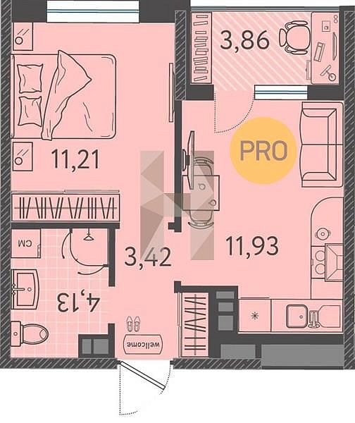 Продается 1-комн. квартира, 32.62 м², ЖК Друзья, 