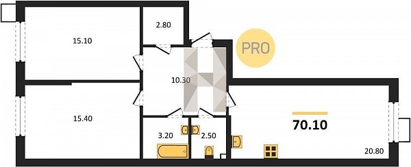 Продается 2-комн. квартира, 70.1 м², ЖК Парк Победы-2, 