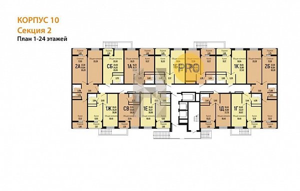 1-комн. квартира, 35.83 м², ЖК Славянка (№133029)