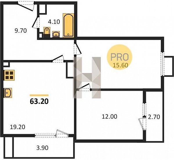 Продается 2-комн. квартира, 63.2 м², ЖК Южане, 